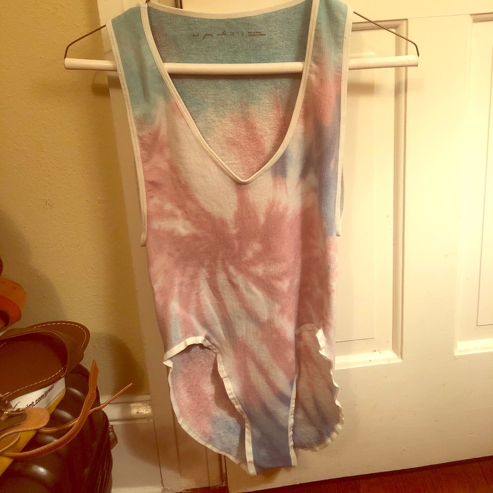 Urban Outfitters Pastel Tie-Dye Tank Top in Pink and Blue